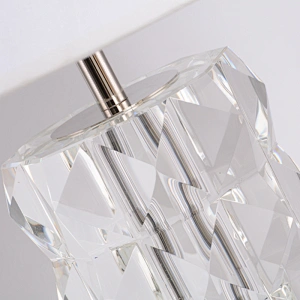Luxury bright pyramid round crystal glass table lamp